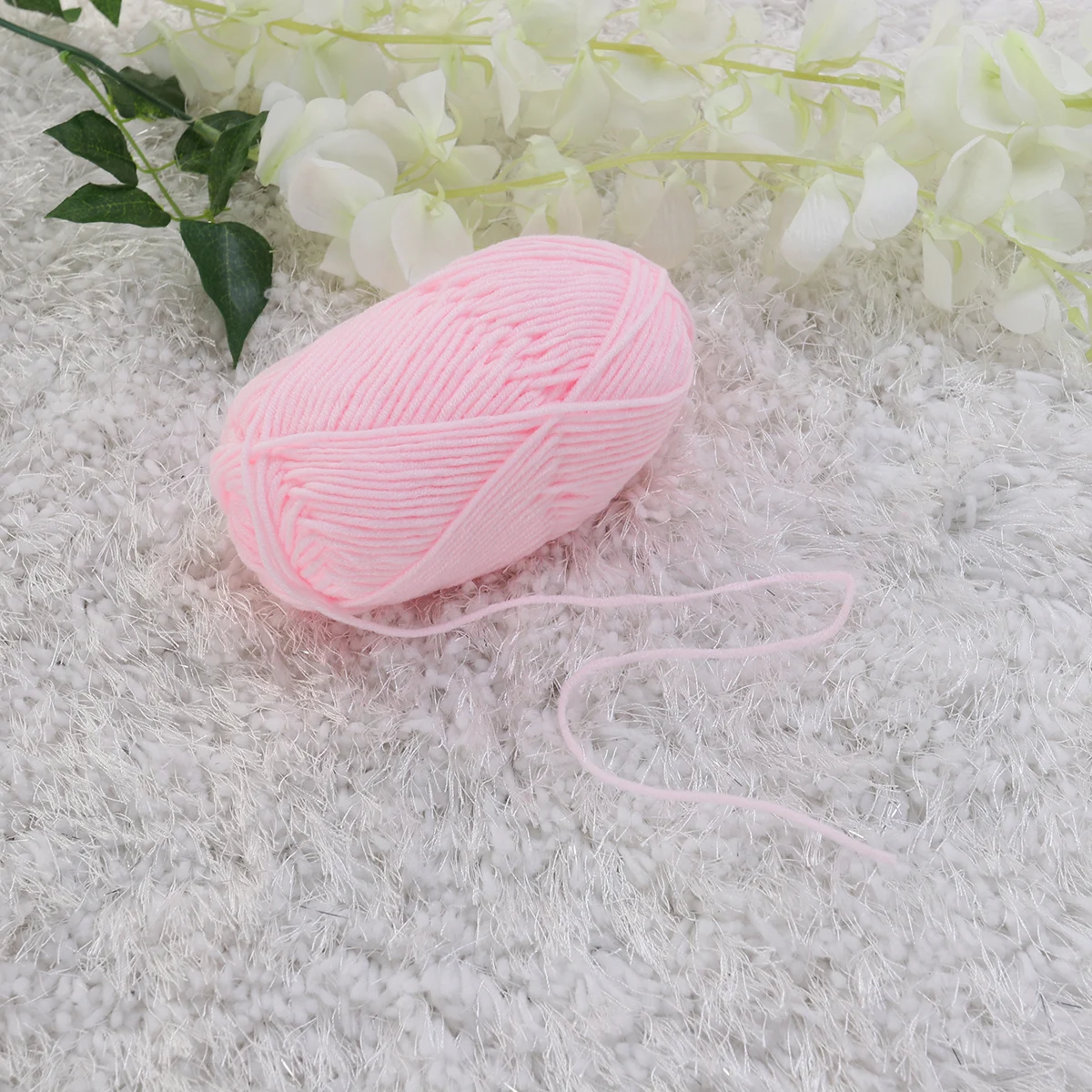 

Milk Cotton Yarn Soft Thick Chunky Lightweight Warm for Sweaters Hats Scarves Crochet Knitting DIY Light Pink Wool Yarn