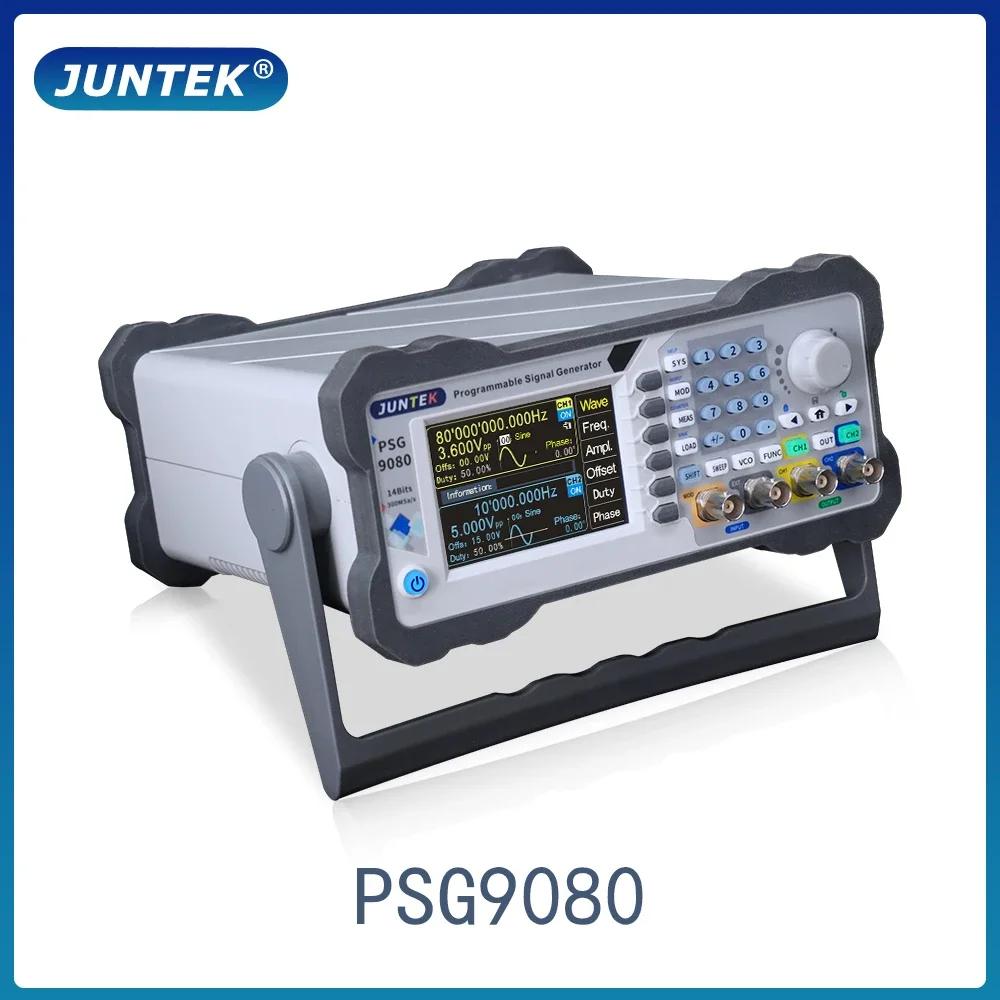 JUNTEK PSG9080 80M التحكم الرقمي القابل للبرمجة DDS ثنائي القناة الموجي التعسفي تردد متر وظيفة مولد إشارة