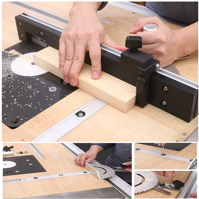 真ちゅう製ハンドル450mmマイターゲージ、ボックス付きjigトラックstop