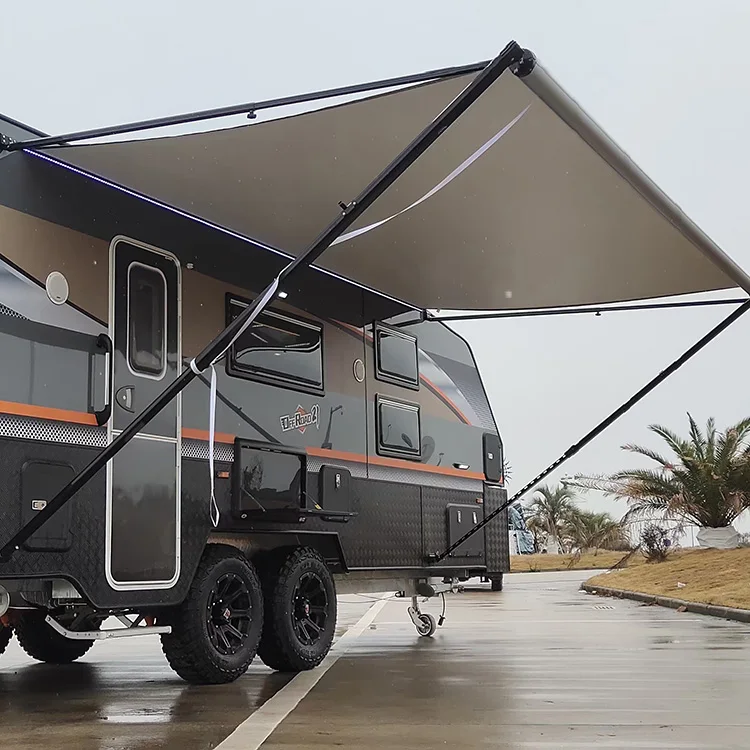 

Newest Design 4x2.5m American Style Awning With PVC With Mesh Or Terylene RV Awning