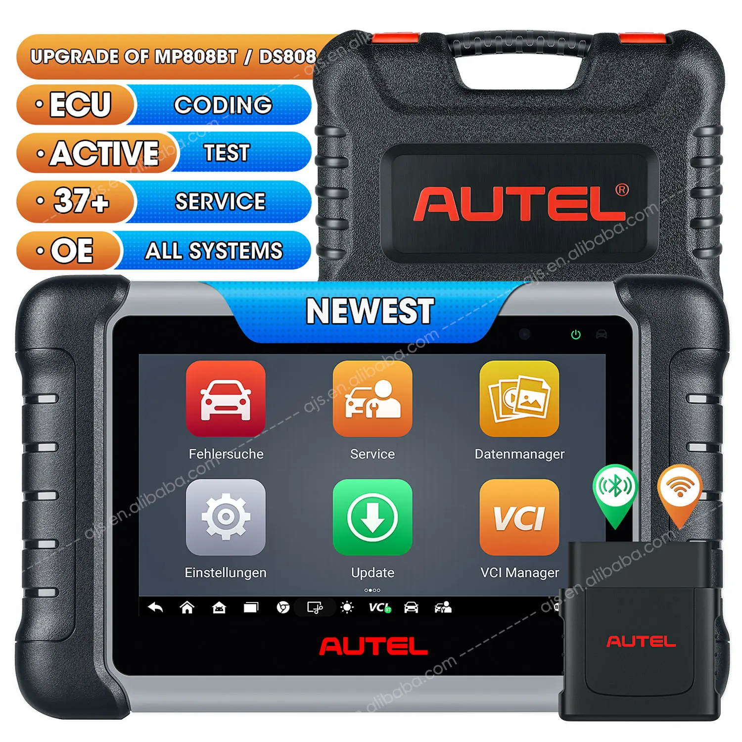 Autel Maxipro MP808BT PRO OBD2 Scanner Car Altar MP 808 Diagnostic Tool Wireless Bi-directional Control Upgraded Of MK808BT