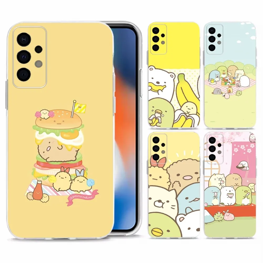 

Cartoon Sumikko Gurashi Phone Case For Samsung Galaxy A71,70,52,40,51,31,A50,21S,30S,Note20ultra Transparent Cover