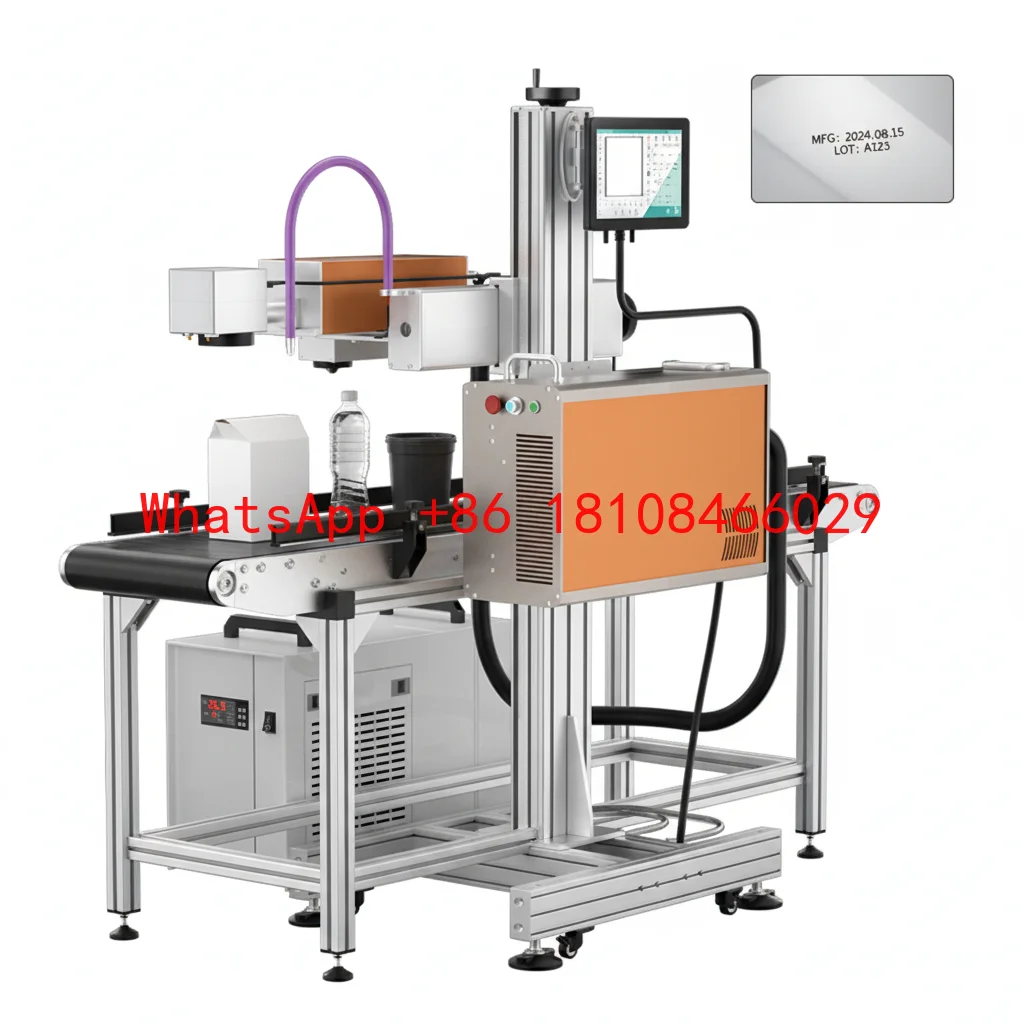 UV/CO2 Laser Marking Machine for Text Barcodes Logos Date Time Codes Batch Codes DXF PLT BMP Online Flying