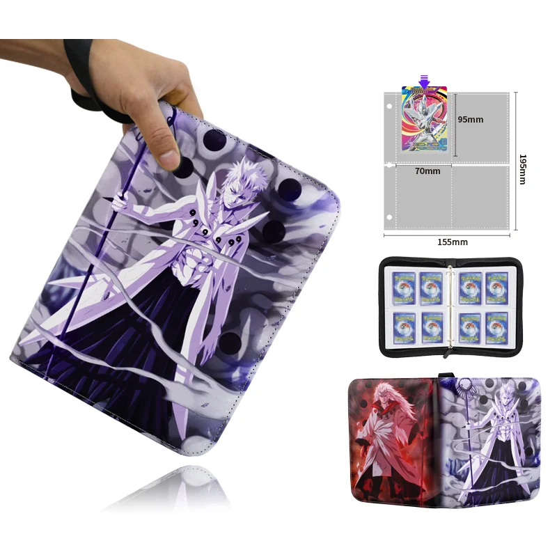 4/9Grids Anime Naruto Card Album Holder Games Anime Character Collection Cards Kids Gift For Children Card Book Zipper Card Bag