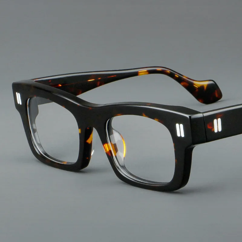 Gafas de Acetato Grueso Retro, Montura Rectangular, Gafas Ópticas de Moda Personalizadas para Rostros Grandes, Nuevo Estilo para Hombres y Mujeres