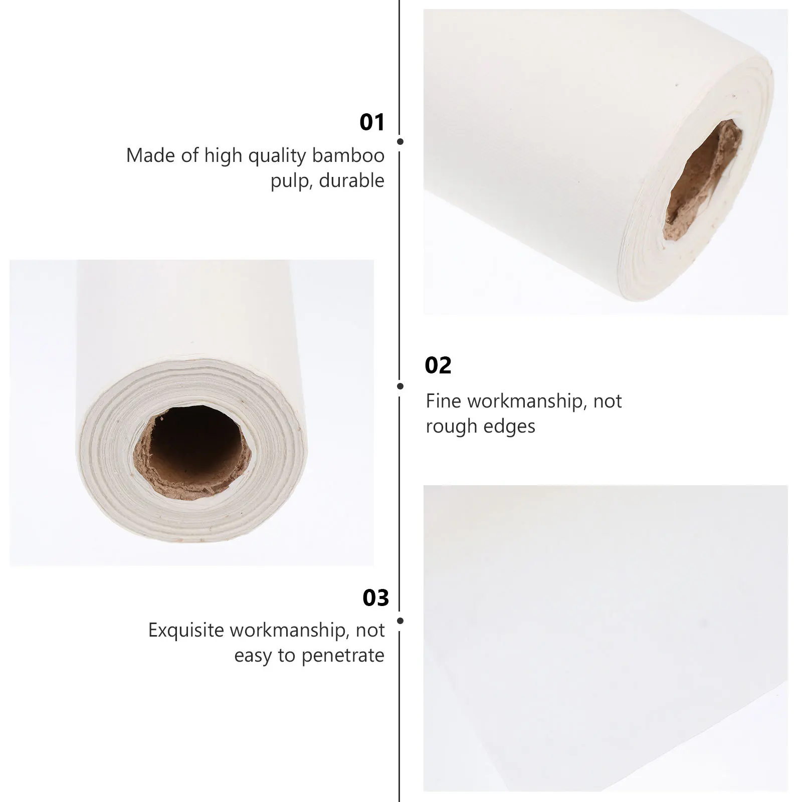 

High Quality Calligraphy Paper Roll for Writing Xuan Sumi Painting Traditional Chinese Art Craft Blank Rice Scroll Brush Tool