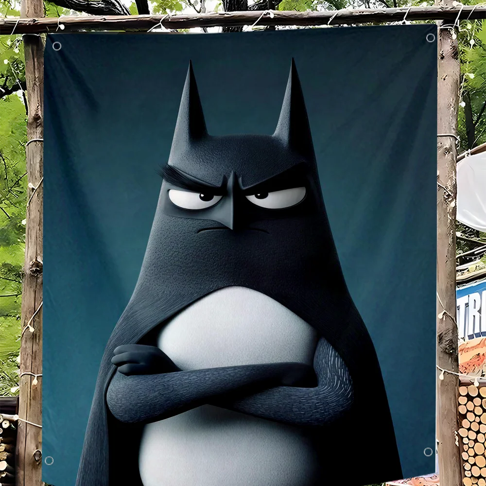 

Angry Bat Tapestry Funny Cartoon Design Flag Banner 23x35 inches with 4 Grommets Polyester Wall Hanging Flags Art Decor