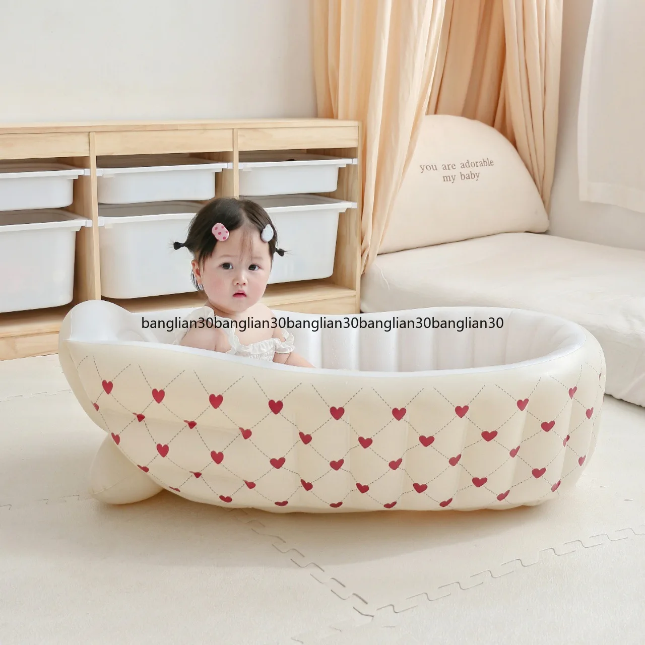 Hanfeng New Portable Folding Children's Inflatable Indoor Swimming Pool Baby Bath Basin