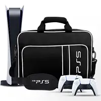 Para PS5 Estuche de viaje para PS5 Estuche protector Bolsa Adecuado para PS5 Disc/consola de edición digital, controladores, tarjetas de juego, auriculares