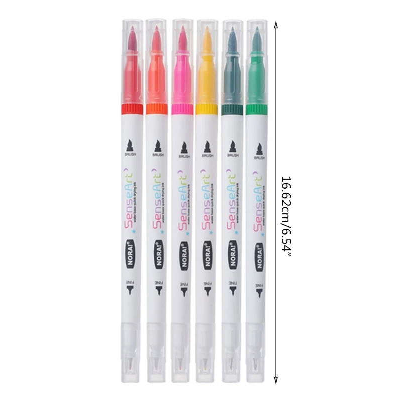 12/18/24 szt. Różne kolory podwójna końcówka elastyczny pędzel kolorowy Fineliner porady długopis artystyczny zestaw markerów akwarelowych do rysowania napisów