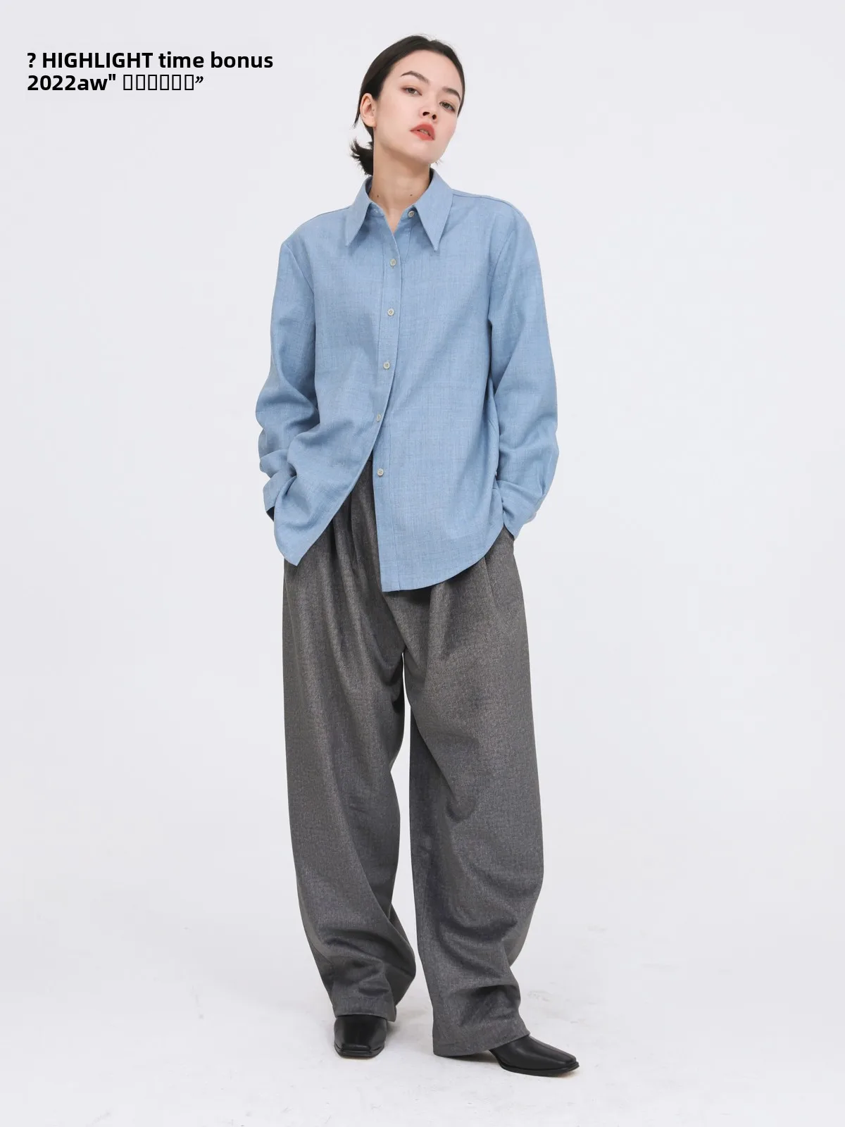 

High Waist Fce Lined Loose Fit Commuter Suit Pants Long Trousers Faionable ape Highlight plus 22aw Casual Pants