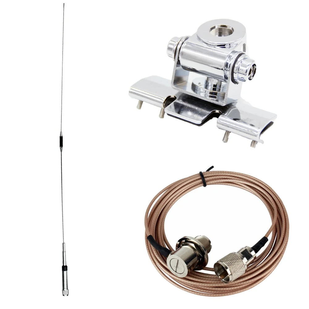 

NL-770R antenna with White RB-400 Mount Bracket and 5M SC-316 Extension Cable For Car Radio Kenwood Yaesu ICOM