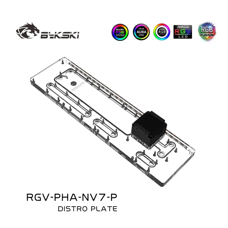 Bykski RGV-PHA-NV7-P Waterway Boards Distro Plate For Phanteks NV7 Case For Intel CPU Water Block Single GPU Building