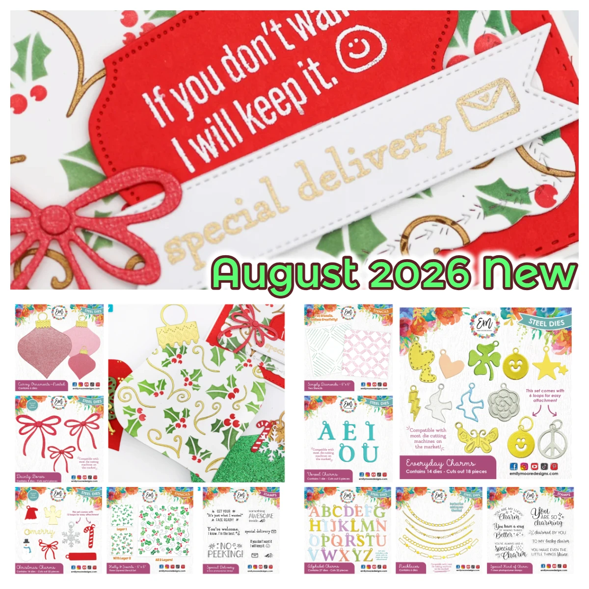 August 2026 Neues Weihnachts-Charm-Stanzset Metall-Schneidewerkzeuge Stempel Schablonen DIY Scrapbook Handgemachte Fotoalbum-Dekoration