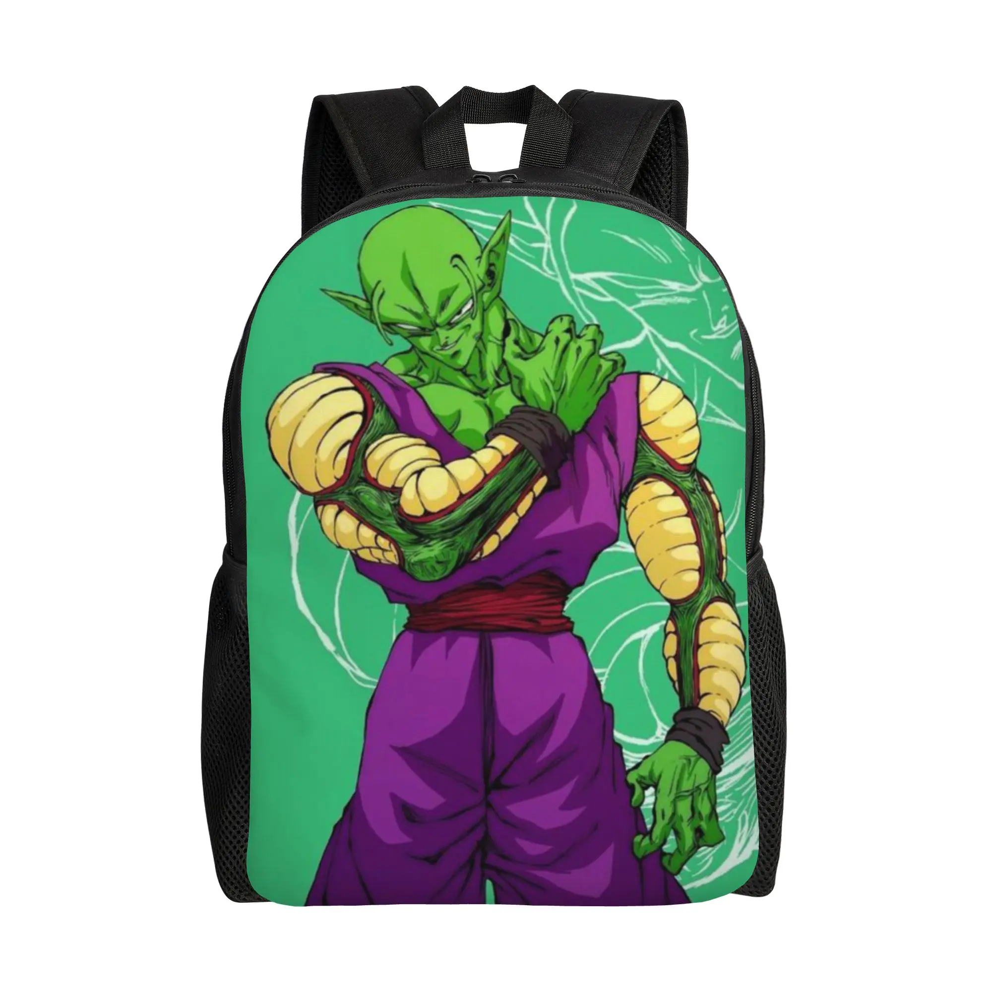 

Back to school season White Belt Purple Outfit Anime Figure Rucksack Piccolo College Student Lightweight Backpack
