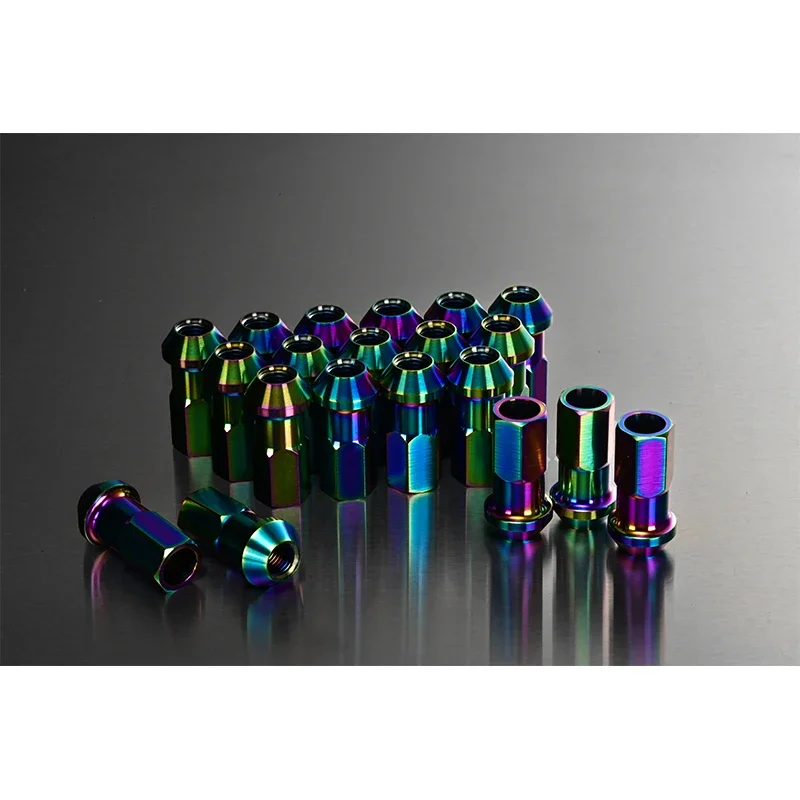 Car Titanium Alloy Rainbow Wheel Nuts Wheel Titanium Lug Nuts M12x1.5/M12x1.25