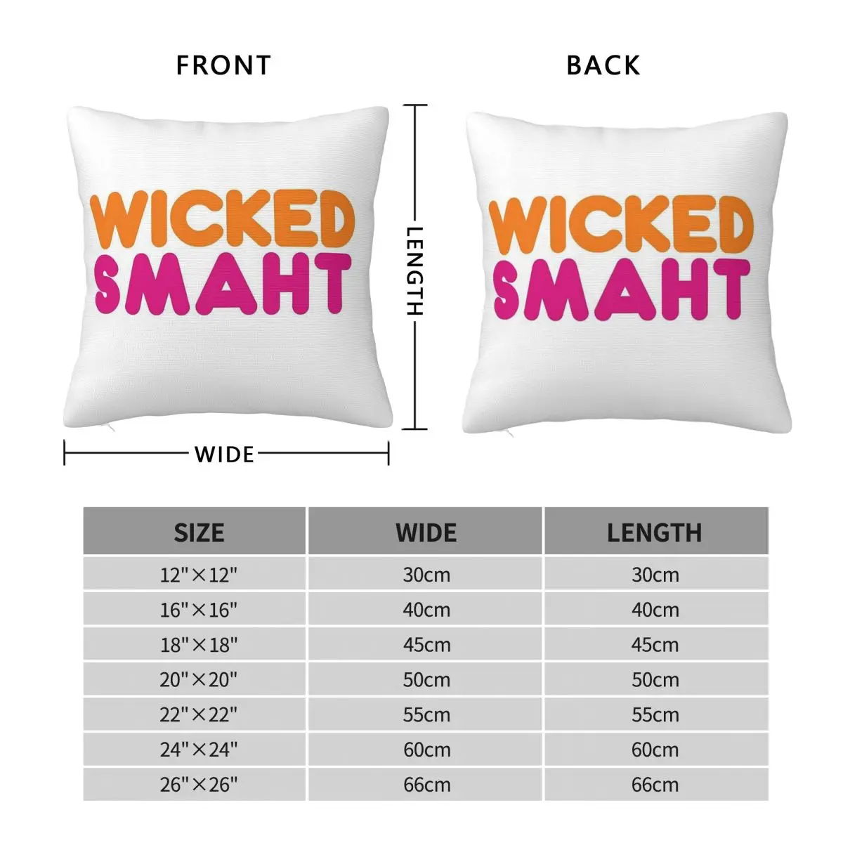 Wicked Smaht Square Pillowcase Polyester Linen Velvet Pattern Zip Decor Throw Pillow Case Sofa Seater Cushion Cover