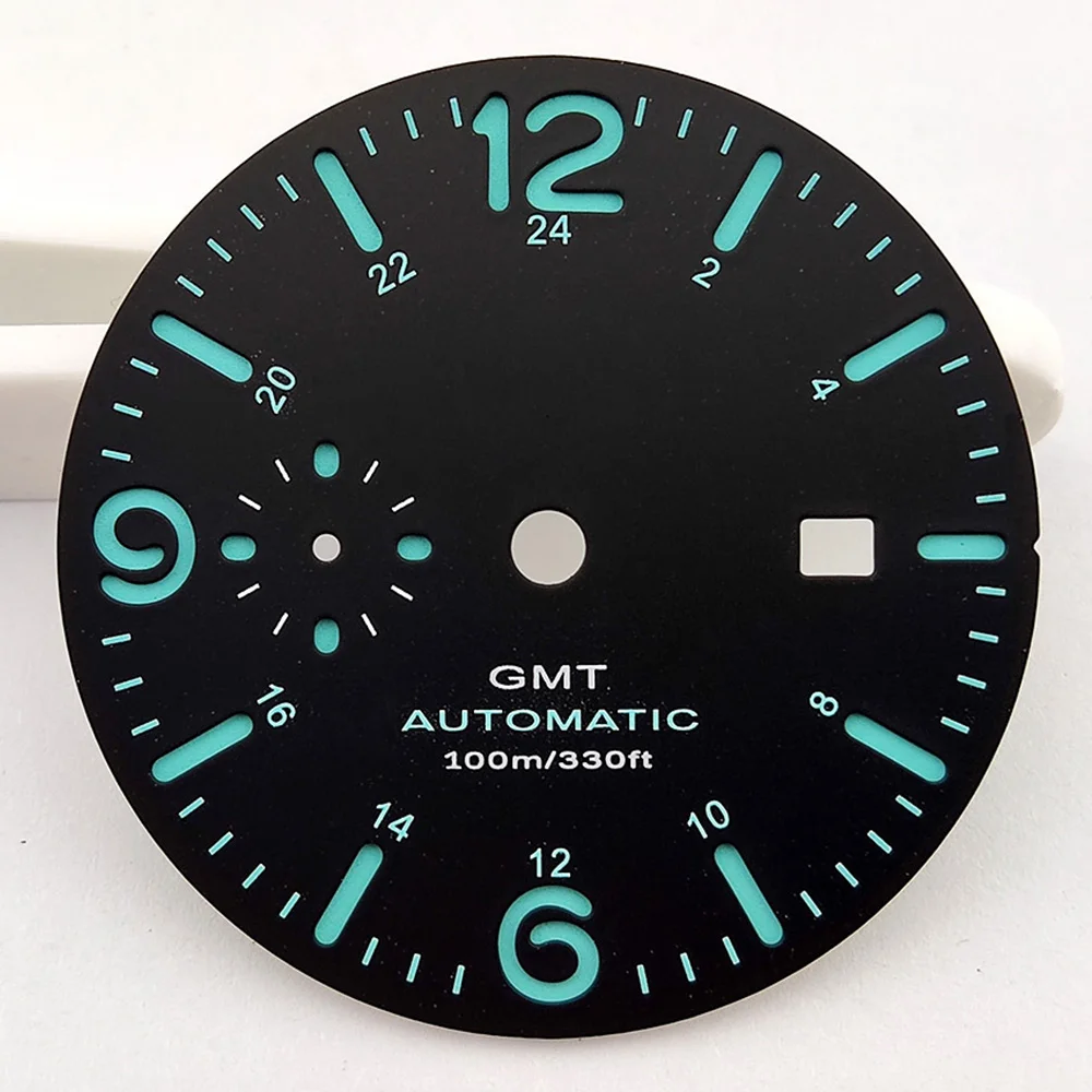 

New 36.3mm ST2557 dial Men's watch dial Green luminous dial Watch upgrade accessories fit ST2557 ST2555 movement GMT watch dial