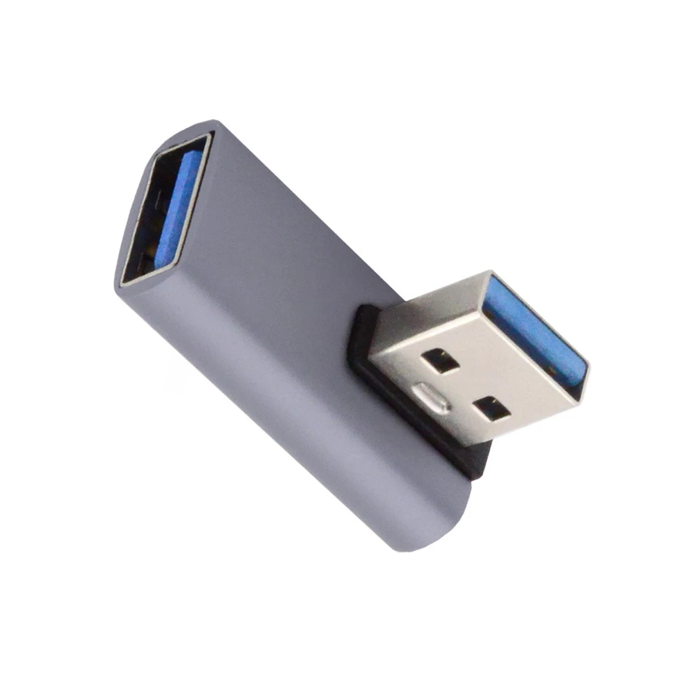 10Gbps USB3.0 Male to Female Extension Power Data Video Adapter Opposite U Shape Back Angled