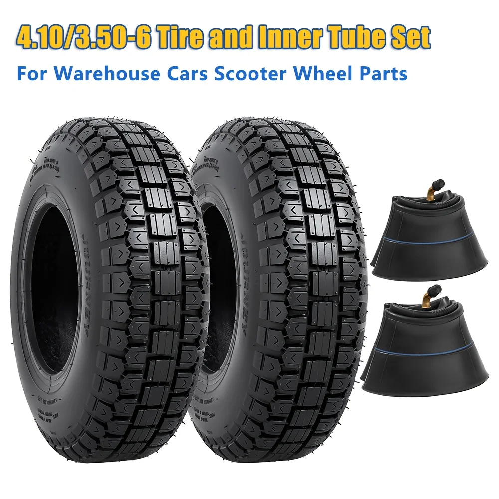 

4.10/3.50-6 4.10-6 410-6 Tire and Inner Tube for Warehouse Cars Scooter Wheel Hand Truck Lawn Mower Dollies Wheelbarrow Parts