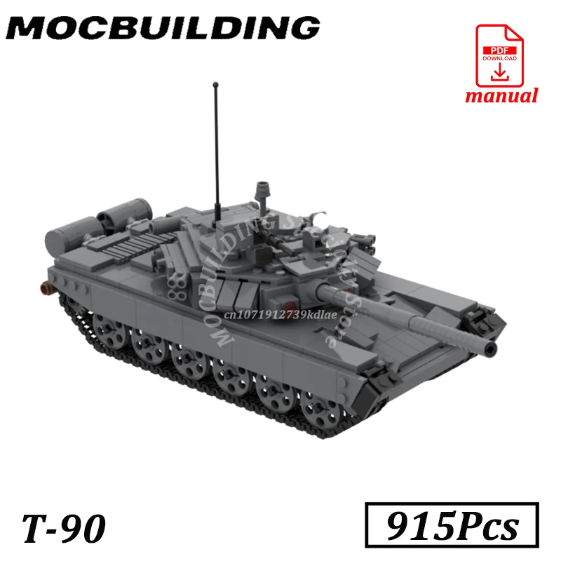 Main Battle Tank Blocks T-90 Tank Bricks MBT Military Tank Model MOC Building Toys Battlefield Machine Toys Construction Gift