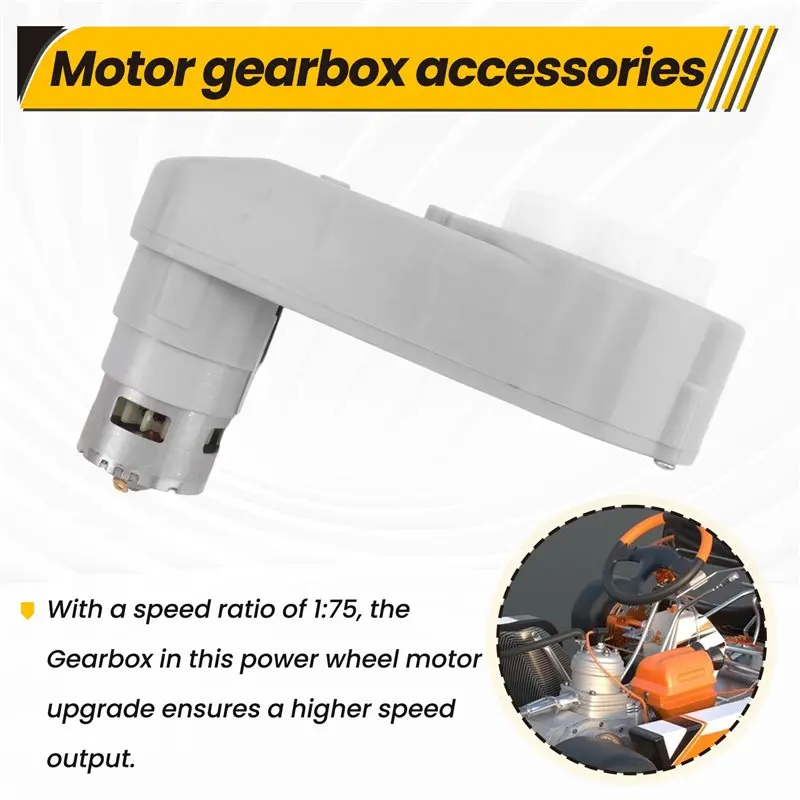 24V RS775 High-Speed Motor Gearbox For Power Wheels Motor Upgrade,High Torque 24 Volt Motor With Gearbox-[A04I Tools]
