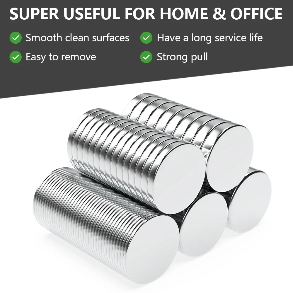 N35 Super Strong Neodymium Magnet Round NdfeB Powerful Permanent Magnetic imanes  Magnents Refrigerator Magnet 15x1 15x2 15x3 mm