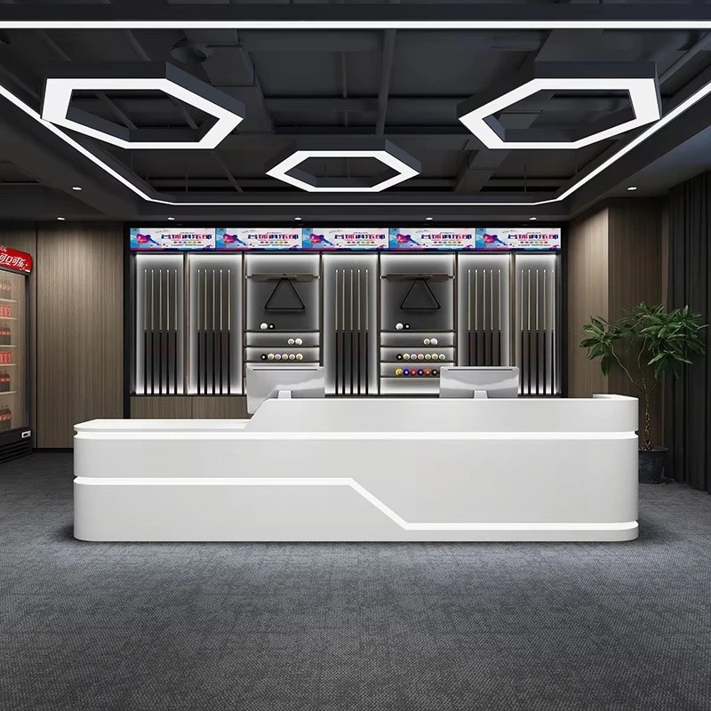 

Office Modern Reception Counter in Multiple and Colors Factory Supply Custom Cashier Desk Size for Gym