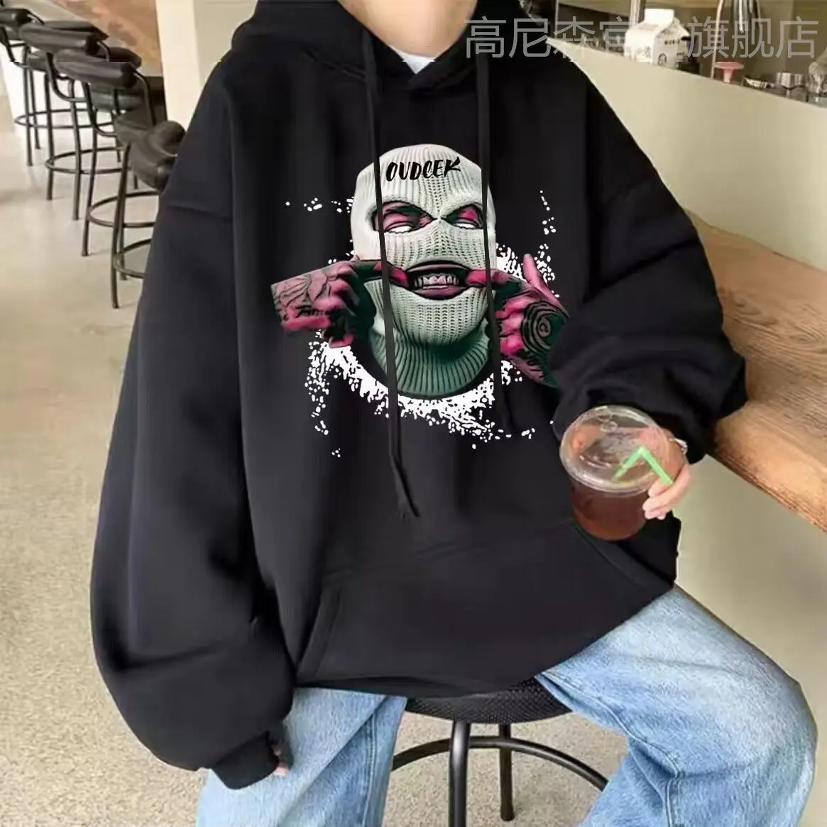 American Retro Headwear Printed Hoodie for Men and Women New Loose Couple Sports Shirt Harajuku Y2K Clothing streetwear