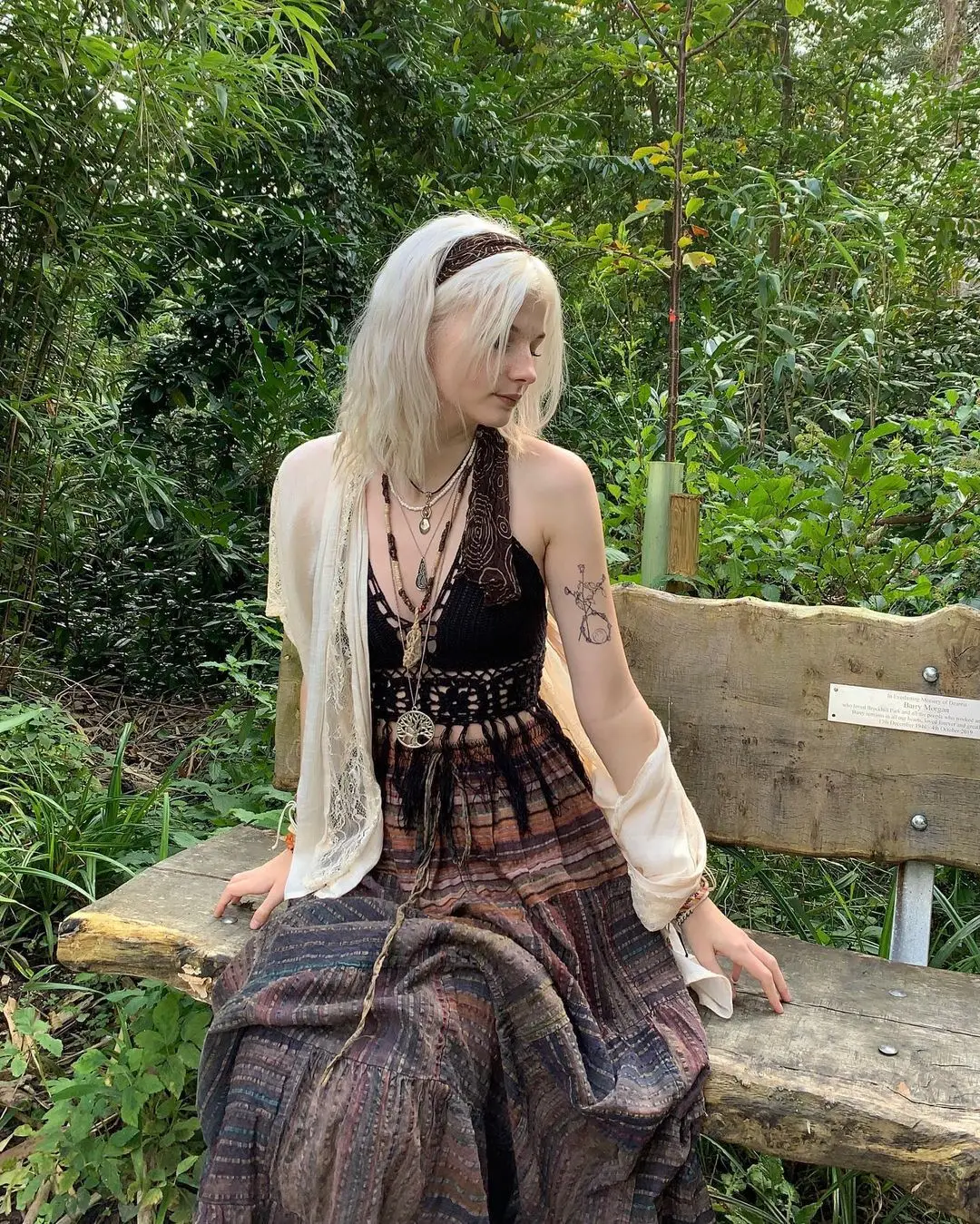 Womens Boho High Waist Midi Skirt Y2K Vintage Print Skirt Mesh Double Skirt Harajuku Gothic Grunge Fairycore Holiday Streetwear