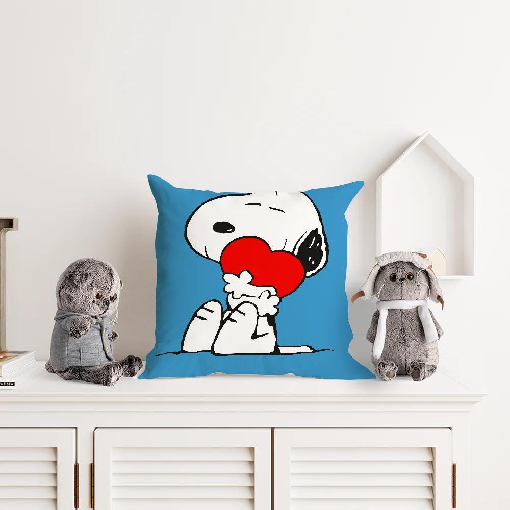 S-SnoopyS at C-Christmas Pillow Case Plush Fabric Soft Pillowcase Double Sided Print Cushion Cover Household Gifts