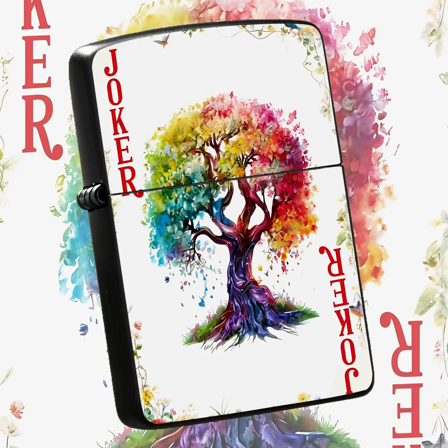 Creative Watercolor Rainbowjoker Pattern Lighter, Stylish Portable Accessory For Daily Use, Party, Camping Gatherings, Ideal Unique Decorative Present For Friends Family, Fits All Kinds Of Casual And Formal Occasions A Humorous And Interest