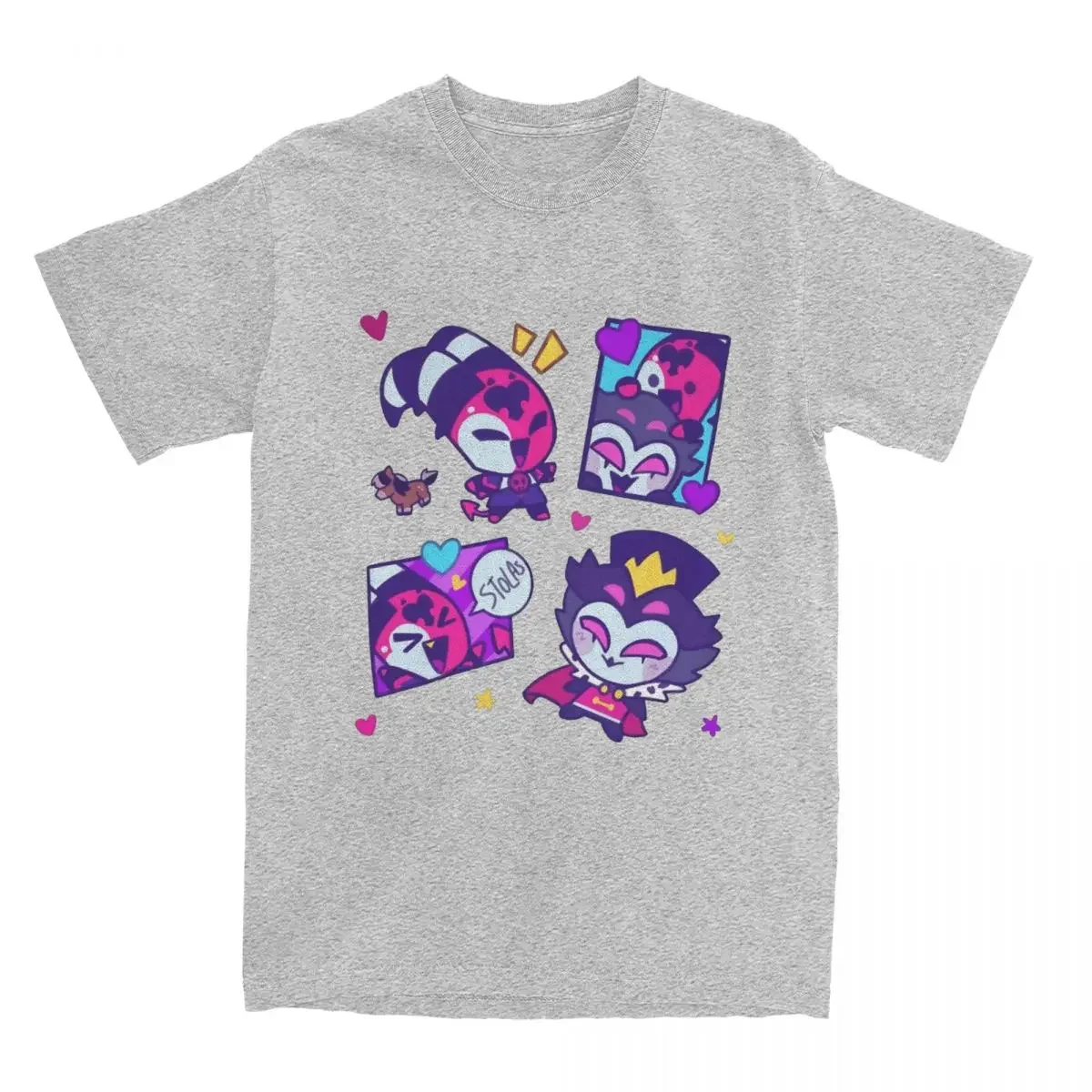 Short Sleeve O Neck 100% Cotton Clothing summer Stolas And Blitzo Chibi Valentines Men T Shirts Helluva Cartoon Tee Shirt