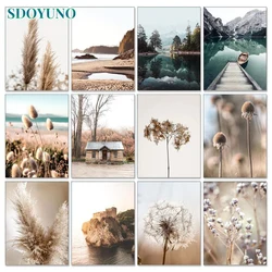 SDOYUNO Acrylic Picture Painting By Numbers With Frame Forest Landscape Coloring By Numbers 40x50cm For Adults Crafts Diy Gift