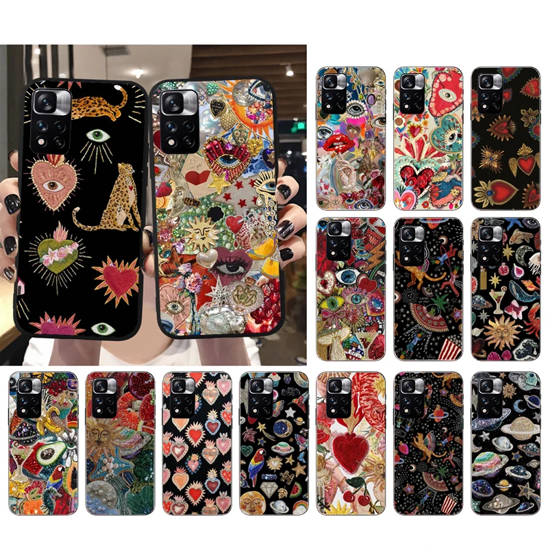 Beadart Beauty Beads Planets Aesthetic Phone Case para Xiaomi Redmi note 13, 12 Pro, 11S, 11, 10 Pro, 10S, 12S, Redmi 13, 10, 13C