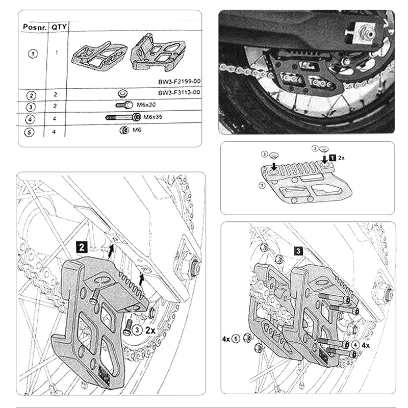 Guia de corrente traseira preta, capa protetora do estabilizador para yamaha tenere 700 xtz07 xt700z xtz700 2019 + acessórios para motocicletas