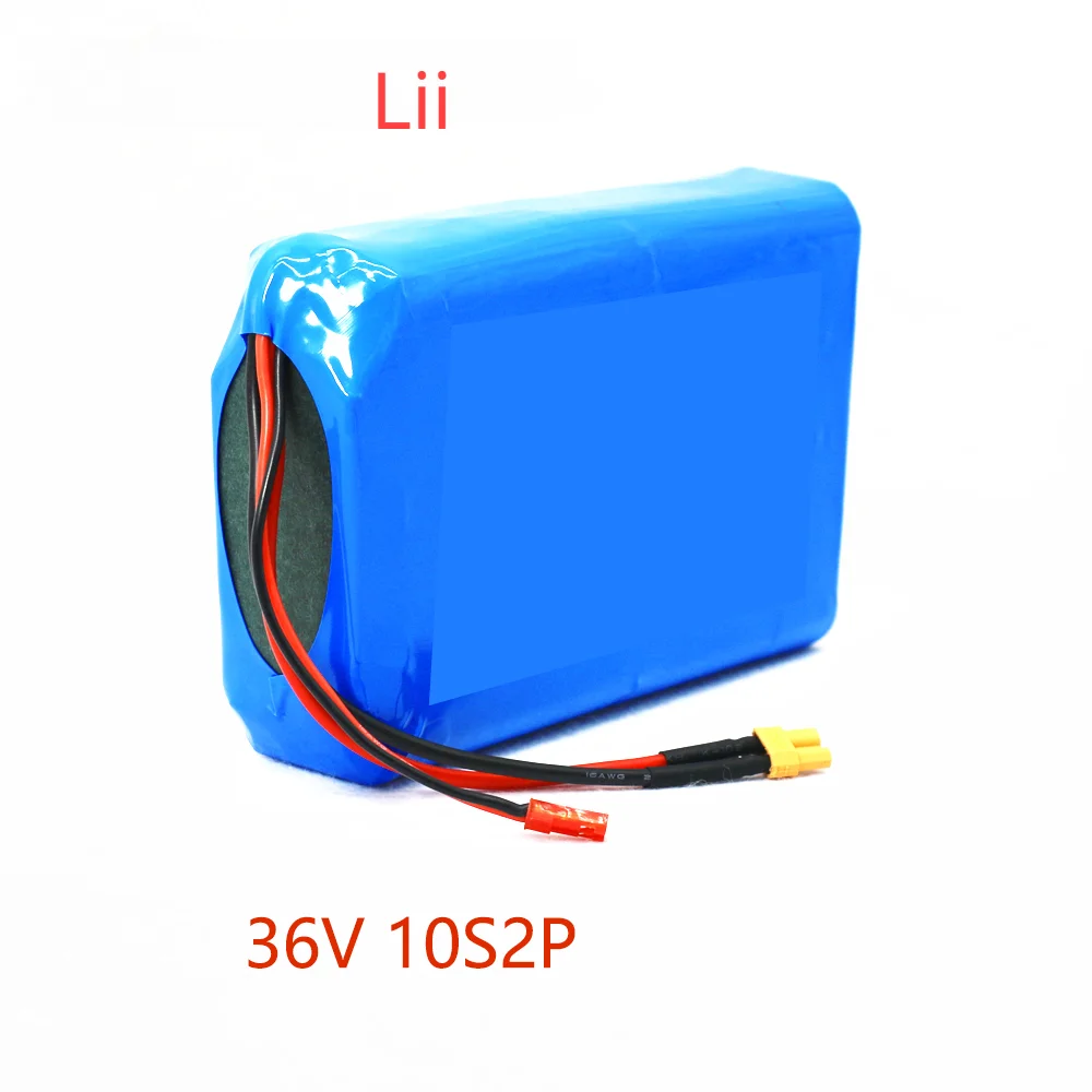 Lii  10S2P 36V 5.2Ah 400watt li-ion battery pack xt60 jst for ebike scooter motor 42V lithium batteries 15A Separate port BMS