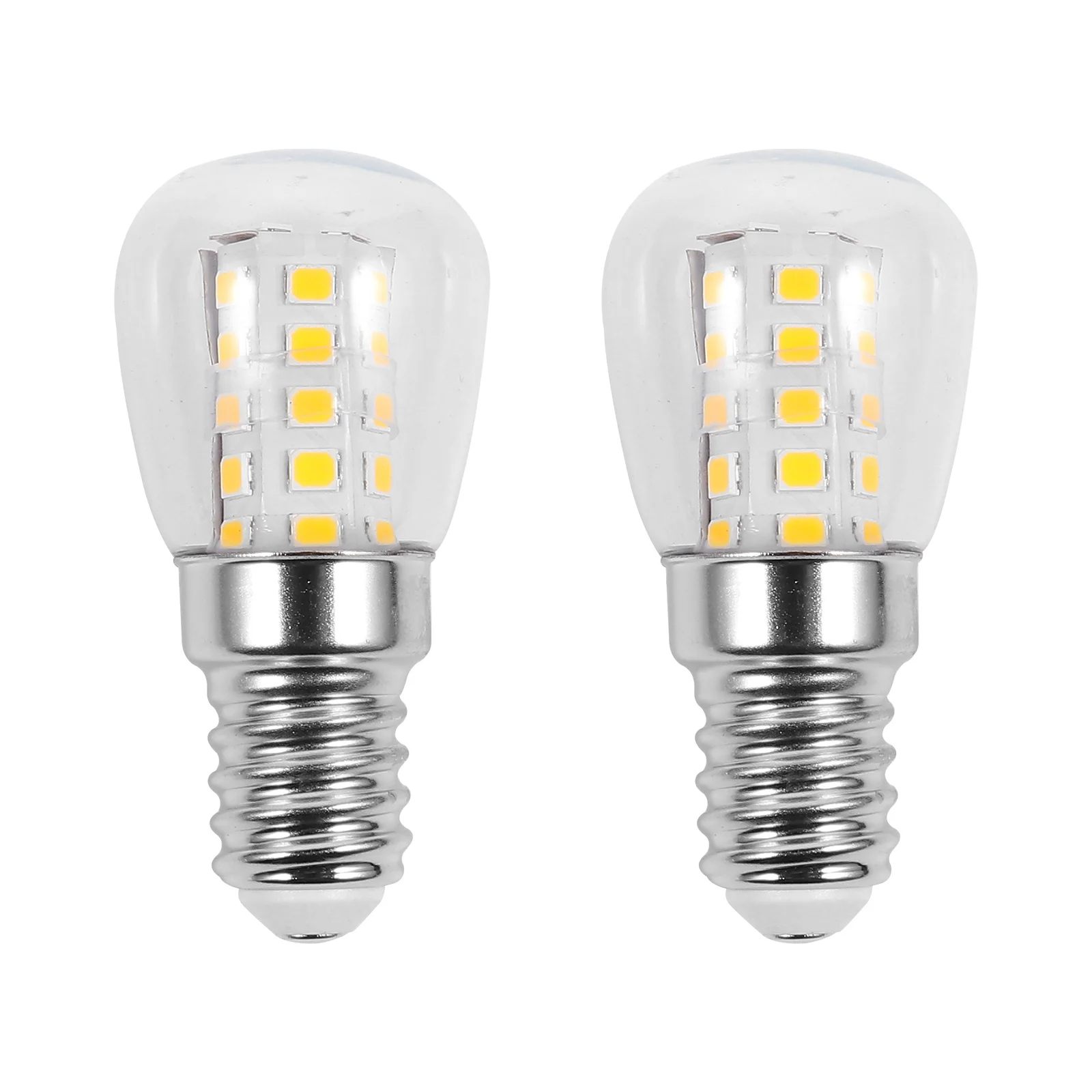 Conjunto de lâmpadas led e14, 2 peças, base branca quente para geladeira, máquina de costura, substituição, lâmpada de iluminação doméstica, economia de energia, cerâmica
