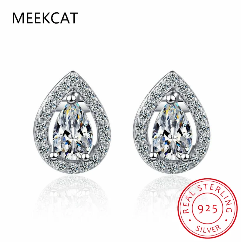 10K Gold Post 5/2/1.2ct Pear Cut Moissanite Stud Earrings Anti-allergy Eearrings For Women Jewelry Wholesale