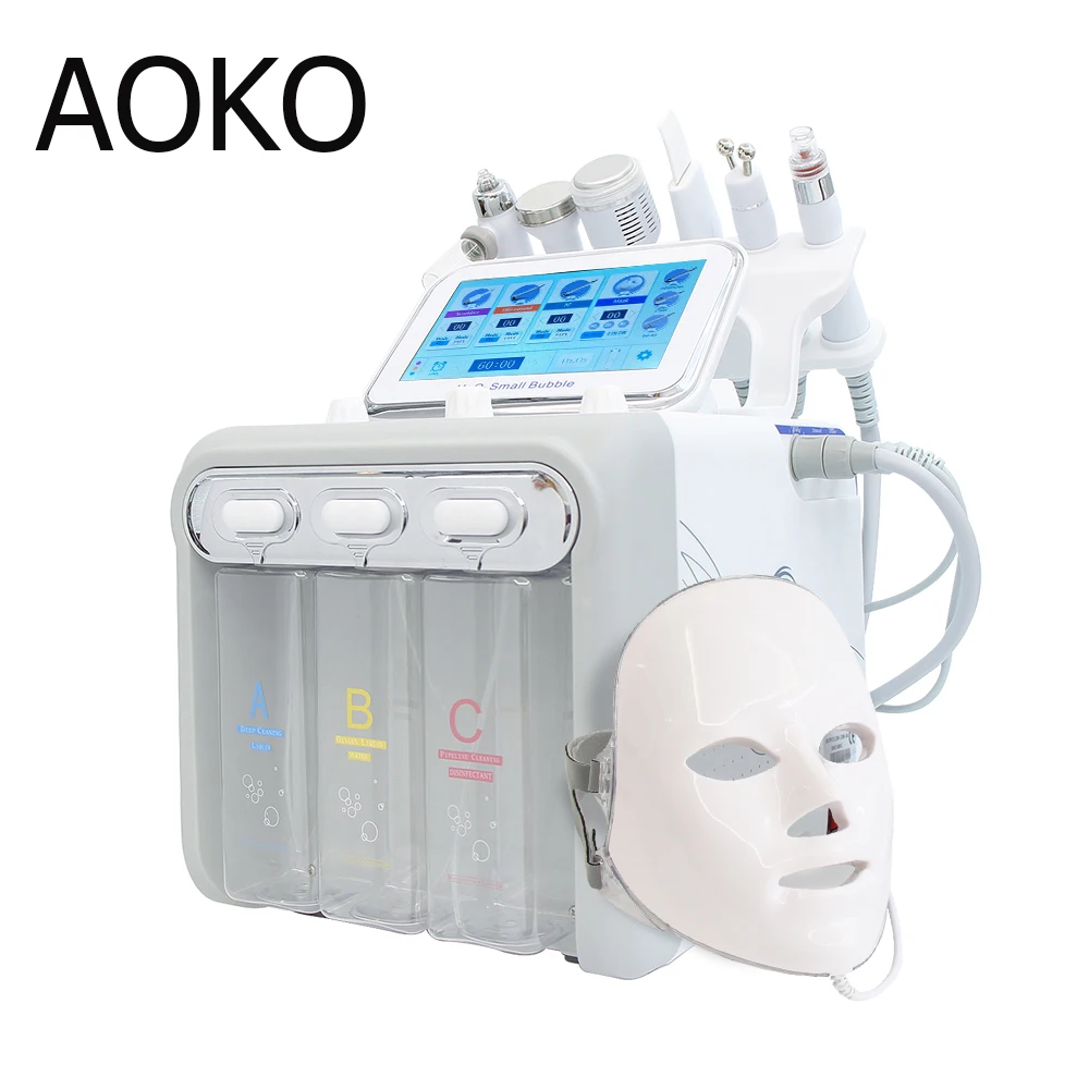 AOKO 6/7 w 1 Dermabrazja Peel Spa Maszyna do twarzy Odmładzanie skóry Hydrodermabrazja Aqua Urządzenie do dokładnego czyszczenia skóry