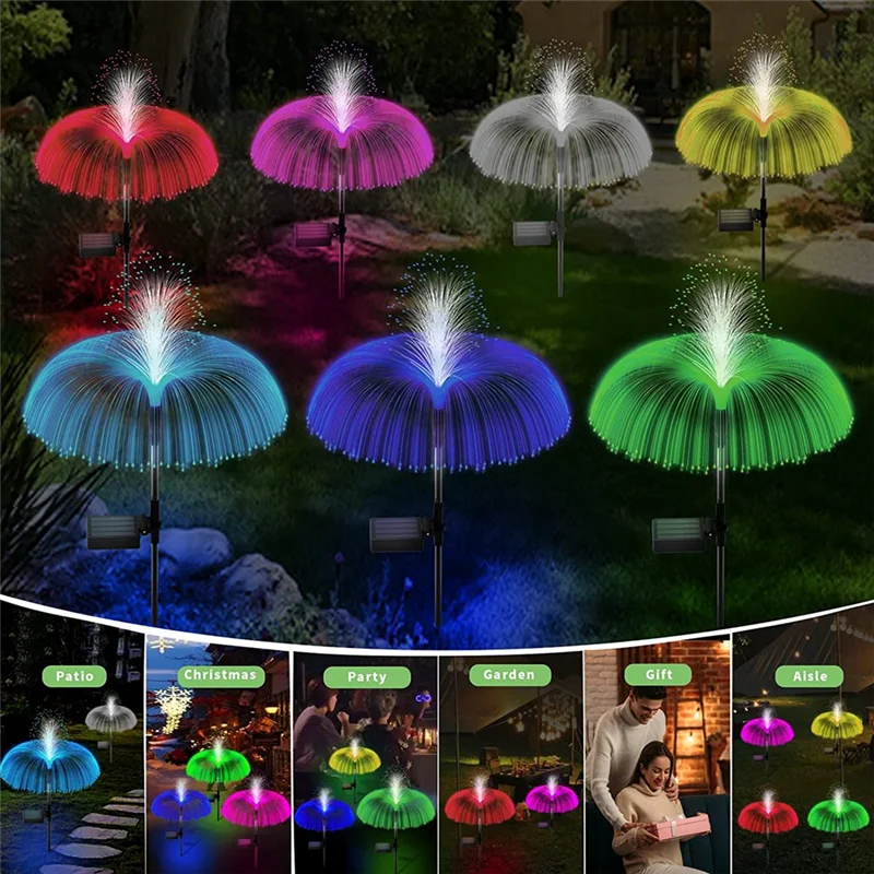 

Solar Garden Lights Outdoor Decorative Waterproof, Solar Yard Light Outside Decorations Color Changing, 3 Pack-Tvdae