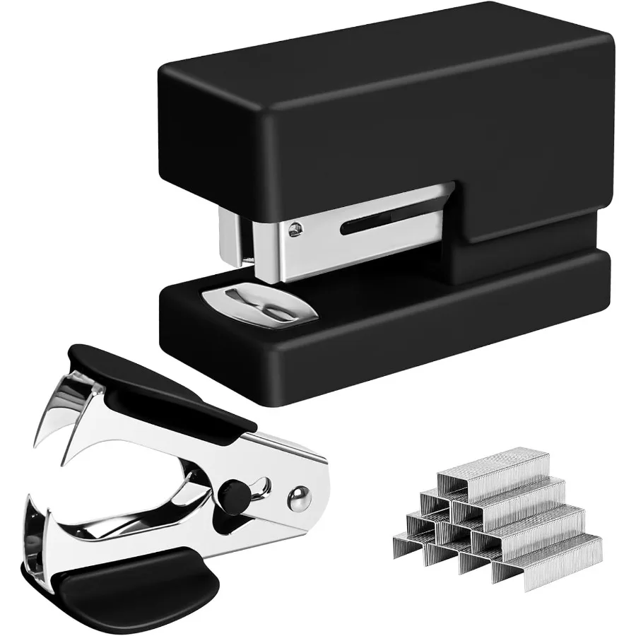 Mini cucitrice Piccola graffetta da scrivania carina Capacità di 25 fogli con 830 graffette e cucitrice da tavolo per ufficio scuola casa