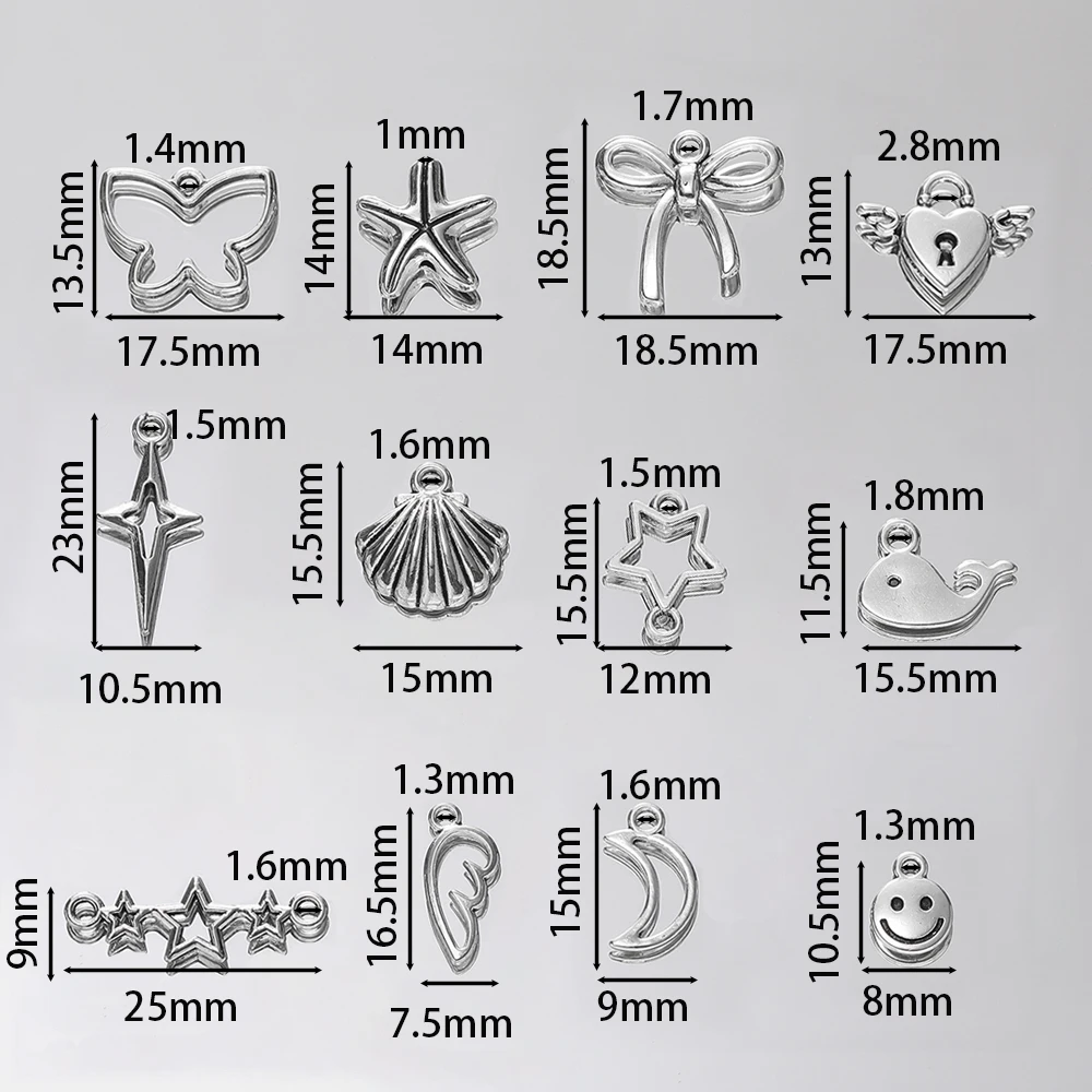 10Pcs/lot 12 Style Metal Alloy Cute Hollow Bow Charms Holiday Gifts Pendants For Jewelry Making DIY Handmade Craft image 6