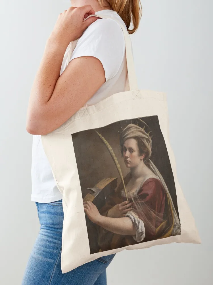 

Artemisia Gentileschi Self Portrait as Saint Catherine of Alexandria Tote Bag canvas tote bag Women's handbag