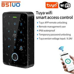 Tuya-Lecteur de machine de contrôle d'accès WiFi intelligent, déverrouillage à distance du téléphone portable, empreinte digitale, mot de passe, carte RF, contrôleur de serrure de porte