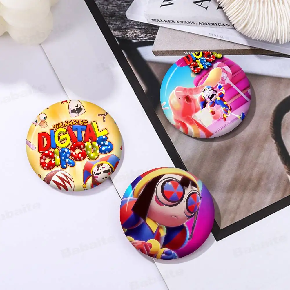 Cartoon T-The A-Amazing D-Digital C-Circus Creative Pins Funny Faces Round Snap-in Brooch Badge Backpack Hat Accessories Gifts - view 3