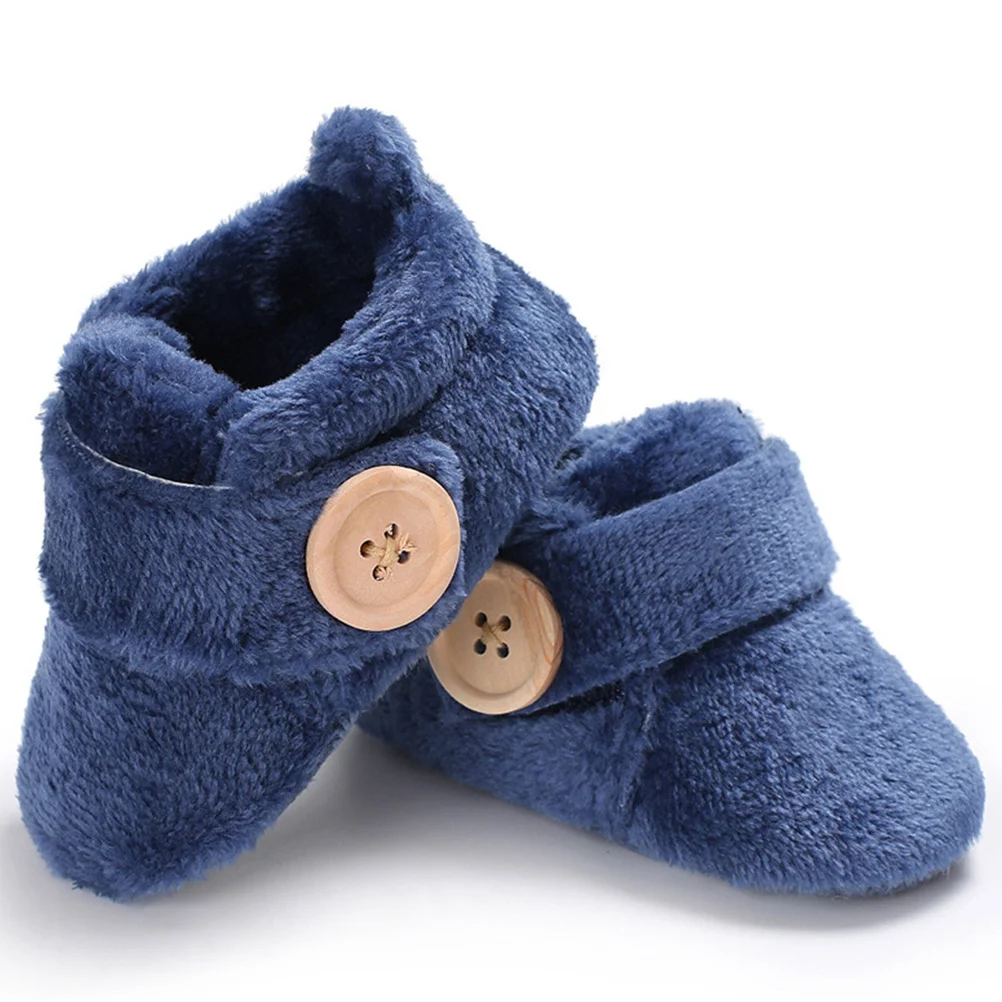

Premium Cotton Prewalker Baby Winter Shoes Warm Comfortable Sole Toddler Shoes for Boys Girls Aged 0-1 Dark Blue 11Cm
