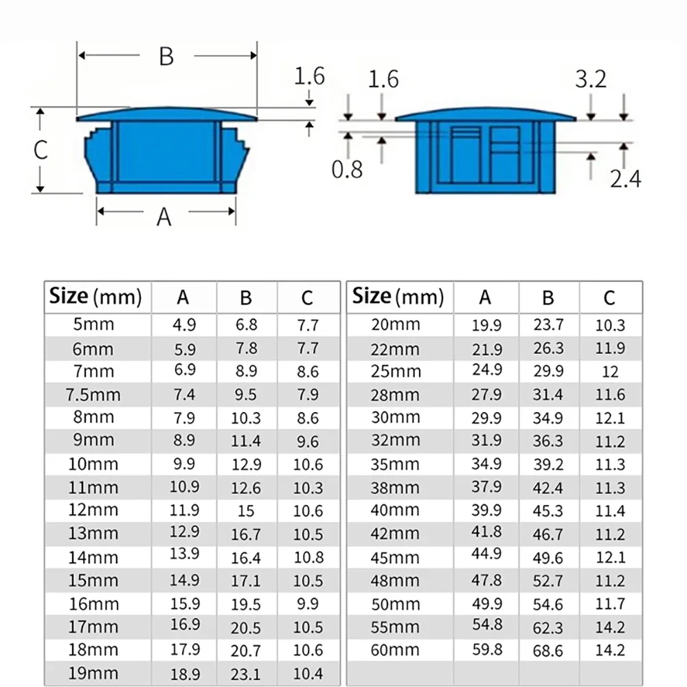 1-100Pcs Snap-on Hole Plug 30-40mm Round Nylon Plastics Blanking End Caps Tube Pipe Inserts Plug Bung For Panel Anti-theft Door