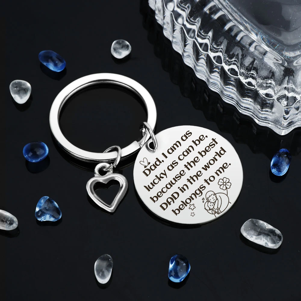 Dad Gifts From Son Daughter Dad Keychain Father Keyring Key Tags For Daddy Papa Men Jewelry For Father's Day Birthday