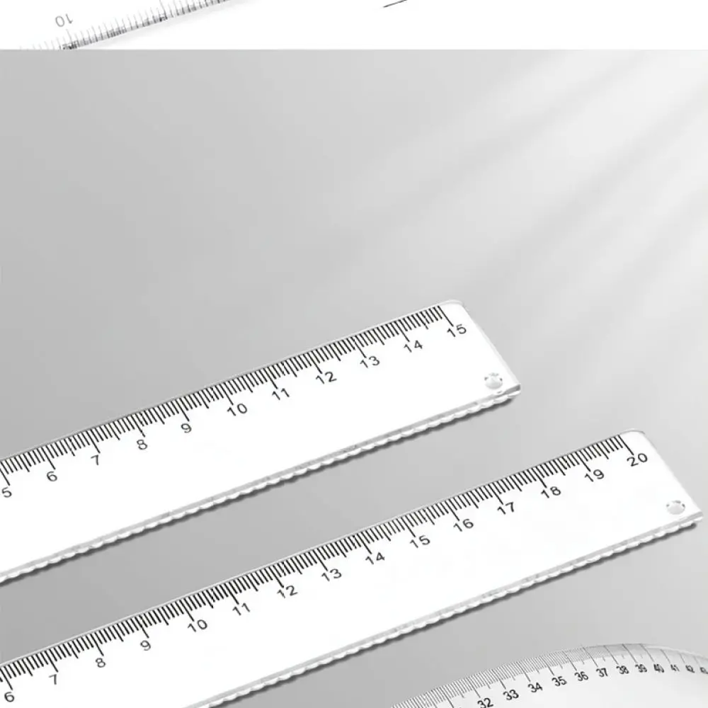 Professional Clear Ruler Plastic Measurement Tool Precise Scale Straight Edge Stationery For School Office Math Work